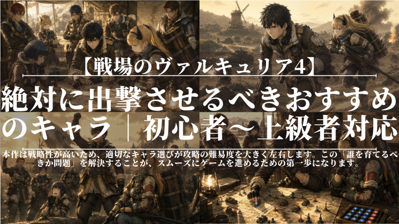戦場のヴァルキュリア4｜絶対に出撃させるべきおすすめのキャラ｜初心者〜上級者対応