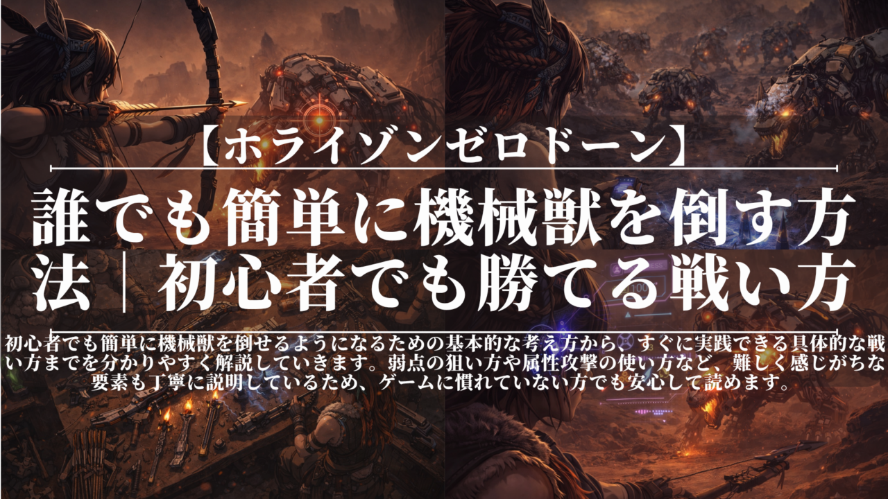 ホライゾンゼロドーン｜誰でも簡単に機械獣を倒す方法｜初心者でも勝てる戦い方