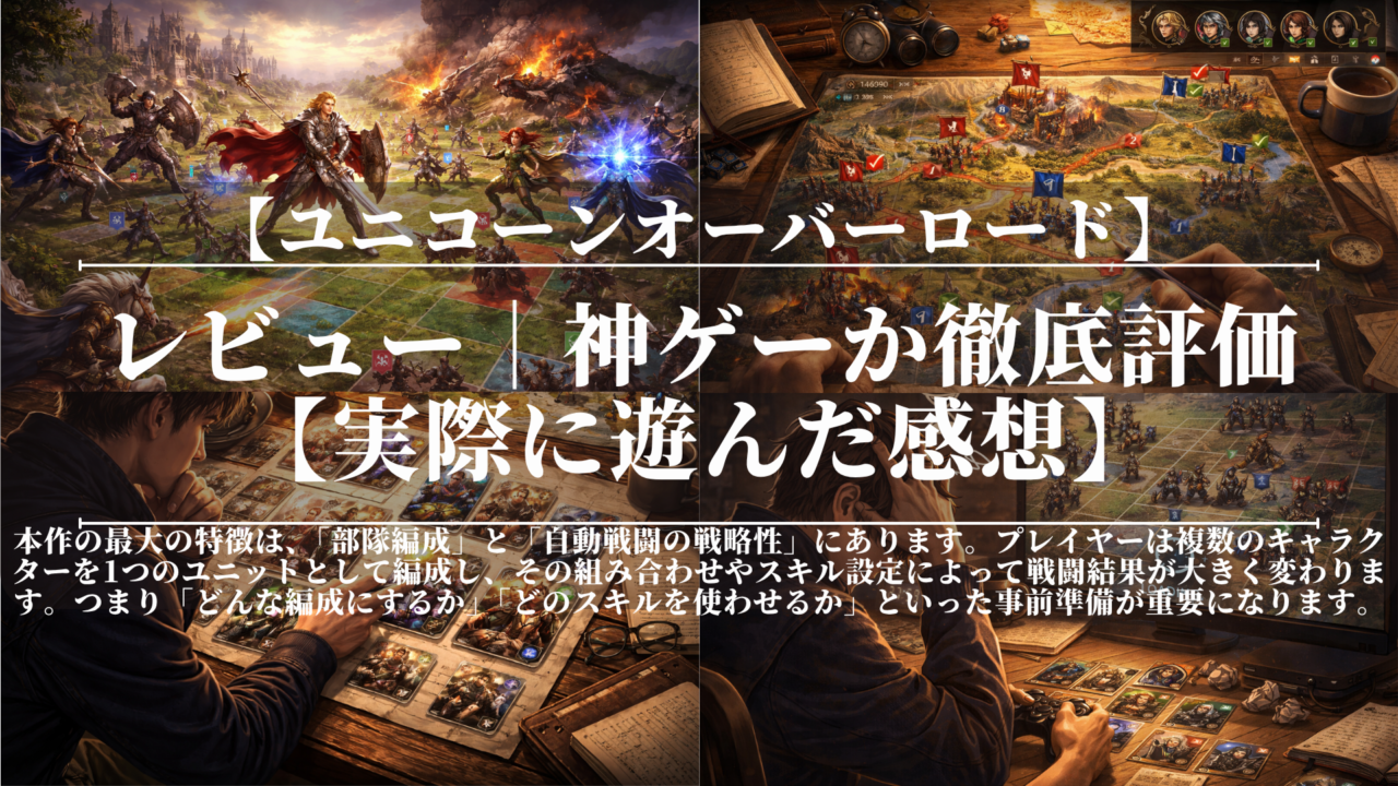 ユニコーンオーバーロード｜レビュー｜神ゲーか徹底評価【実際に遊んだ感想】