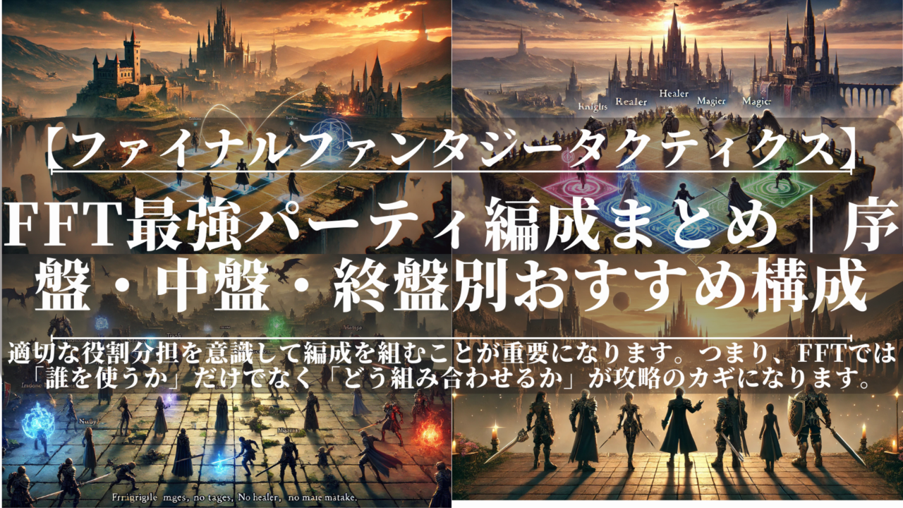 FFT最強パーティ編成まとめ｜序盤・中盤・終盤別おすすめ構成