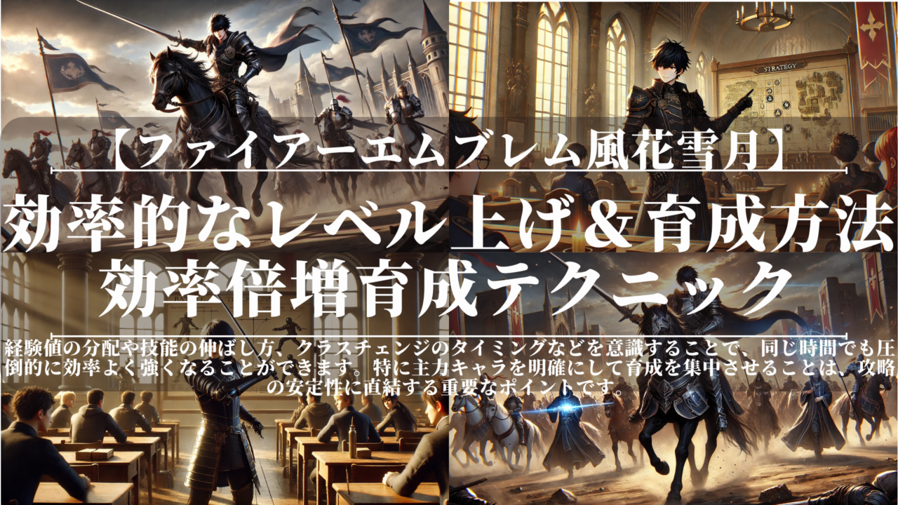 ファイアーエムブレム風花雪月｜効率的なレベル上げ＆育成方法｜効率倍増育成テクニック