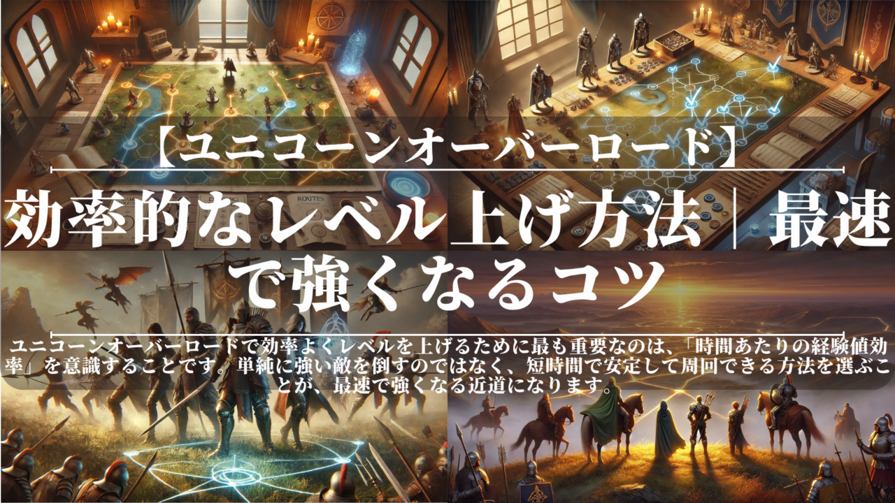 ユニコーンオーバーロードの効率的なレベル上げ方法｜最速で強くなるコツ