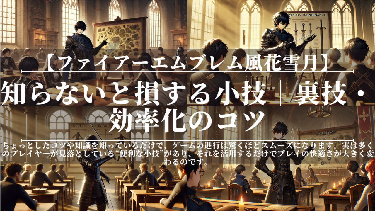 ファイアーエムブレム風花雪月｜知らないと損する小技｜裏技・効率化のコツ