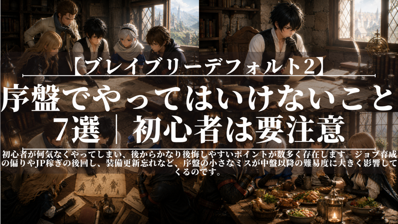 ブレイブリーデフォルト2｜序盤でやってはいけないこと7選｜初心者は要注意