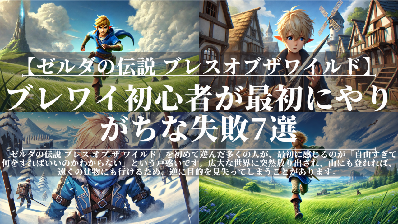 ゼルダの伝説ブレスオブザワイルド｜ブレワイ初心者が最初にやりがちな失敗7選
