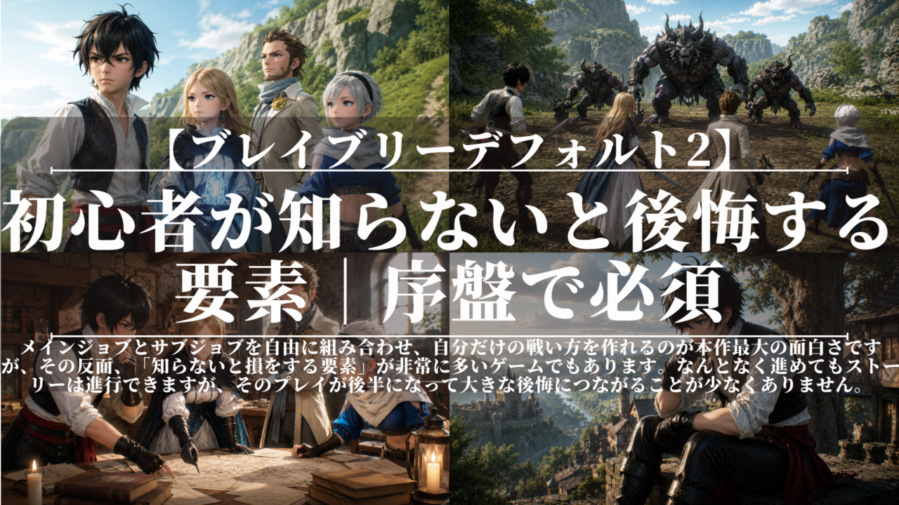 ブレイブリーデフォルト2｜初心者が知らないと後悔する要素｜序盤で必須