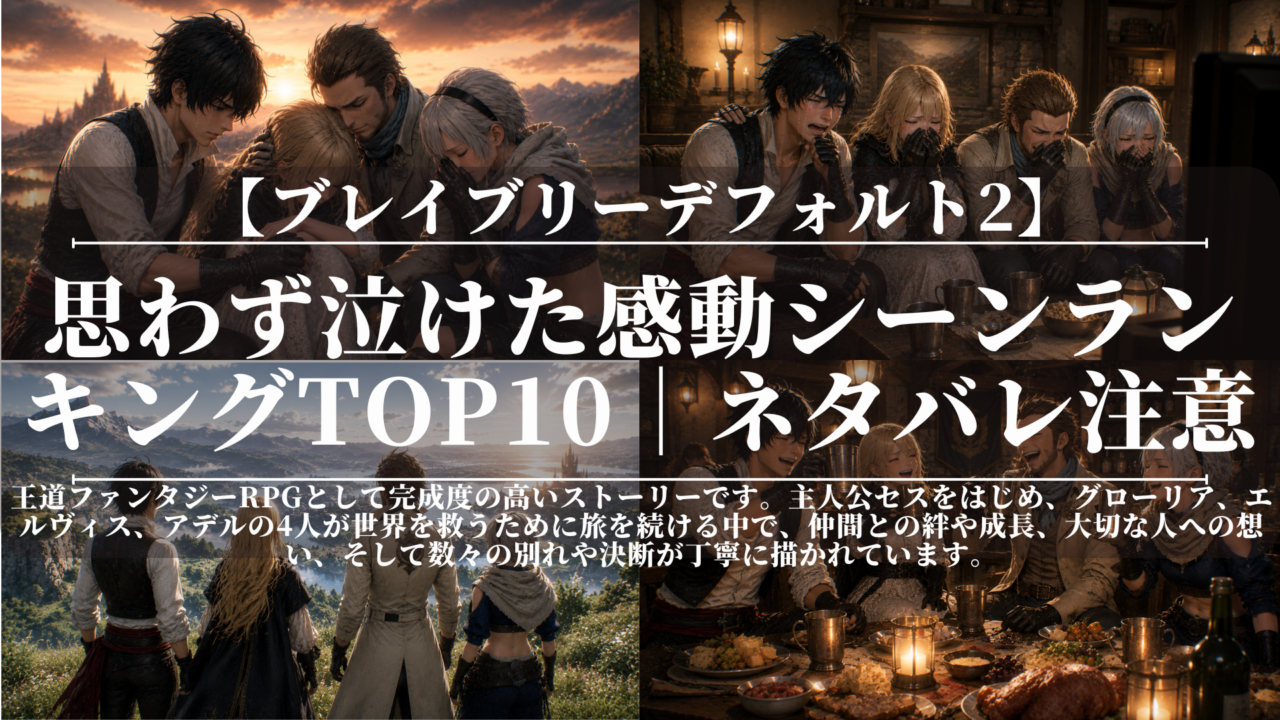 ブレイブリーデフォルト2｜思わず泣けた感動シーンランキングTOP10｜ネタバレ注意