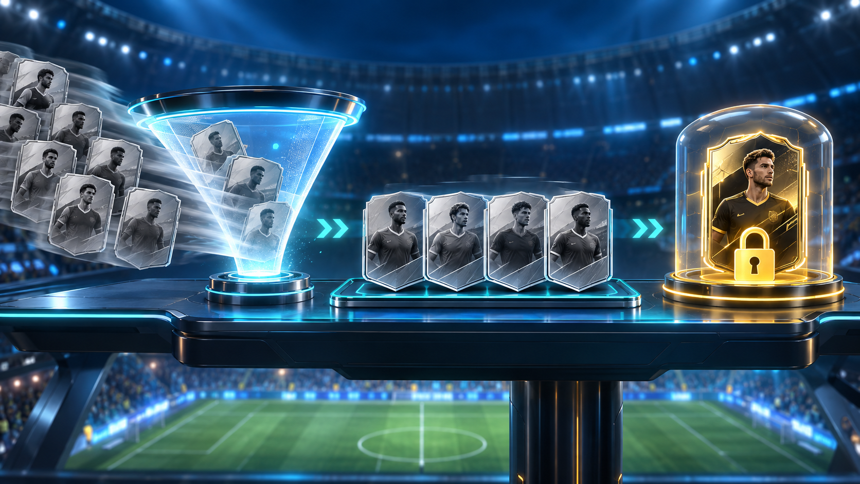 eFootballですべて選択前に選手を安全に絞り込むイメージ