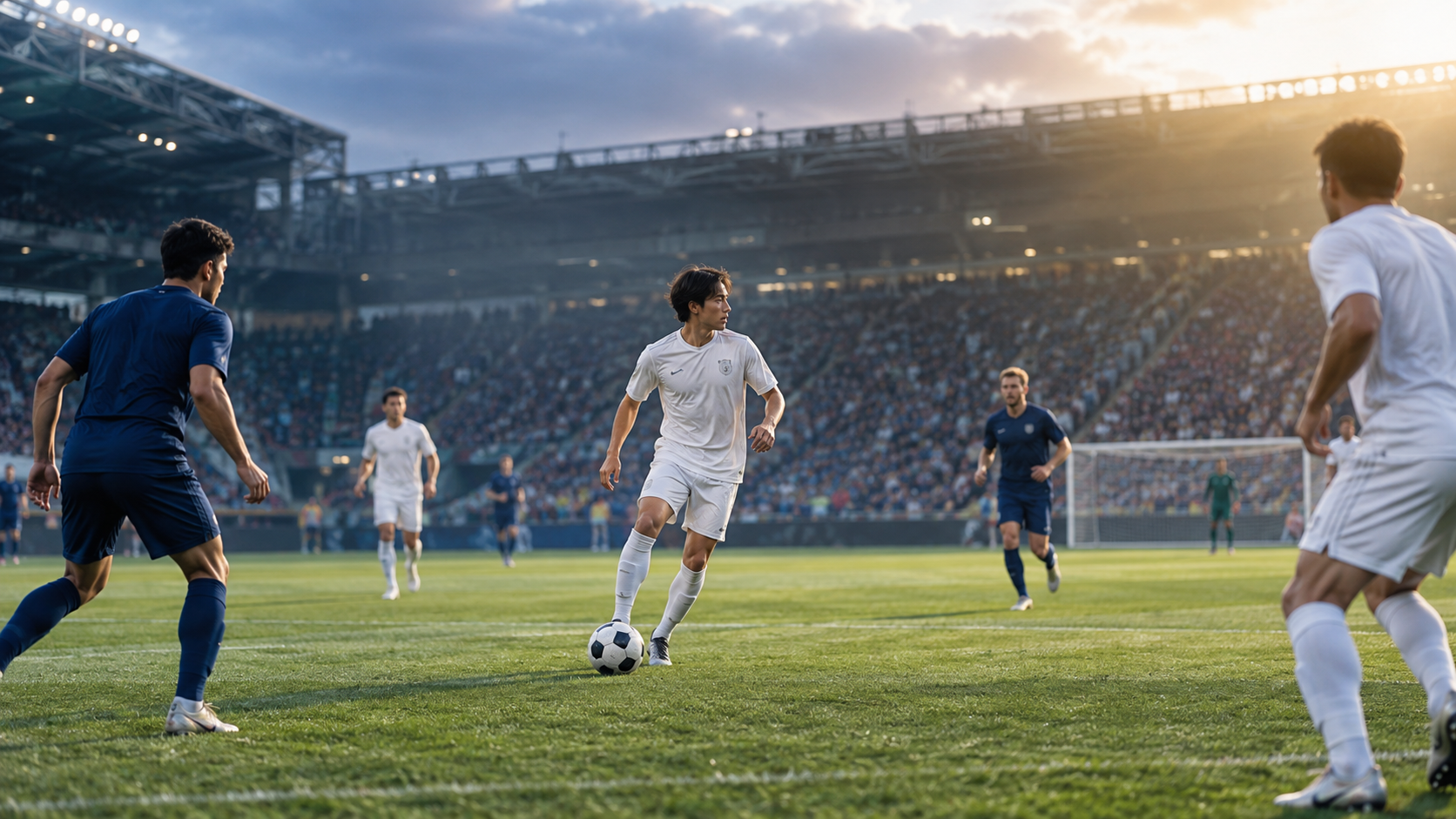 焦らずパスを選び試合を立て直すサッカー選手