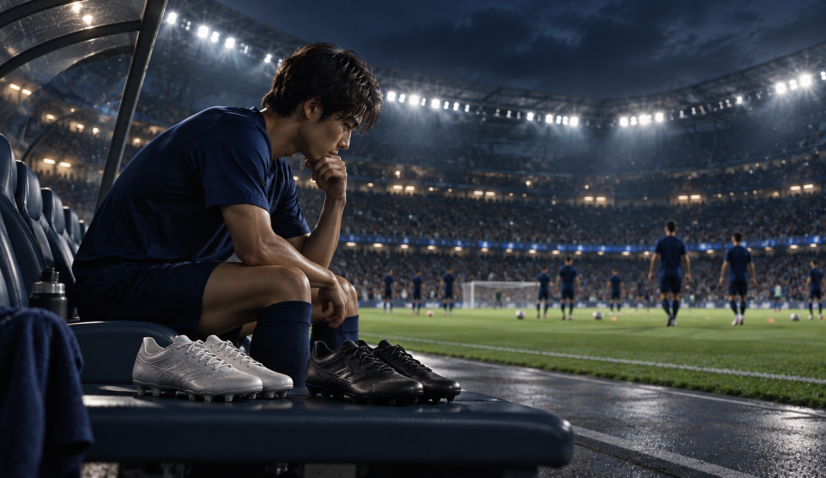 試合前に選択を考える選手