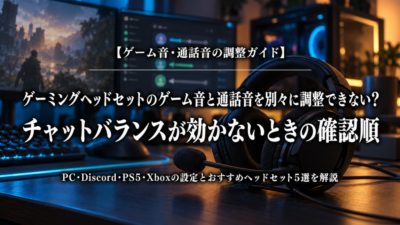 ゲーム音と通話音のチャットバランス確認順を解説する記事のアイキャッチ