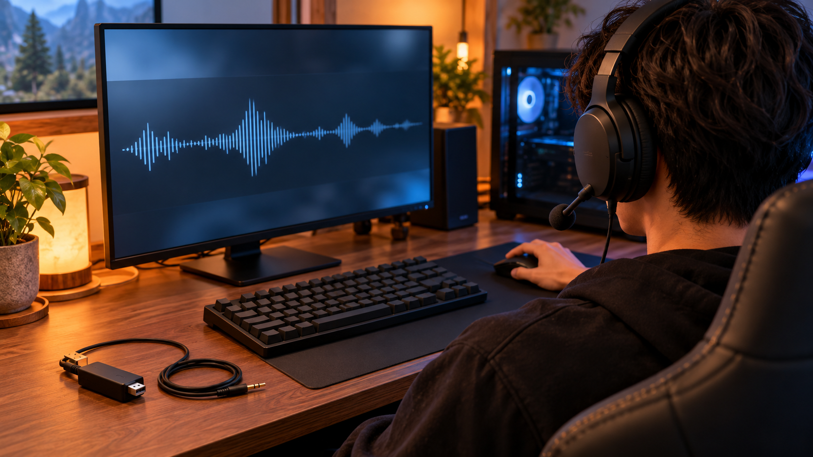 PCでマイクの録音と入力設定を確認するイメージ