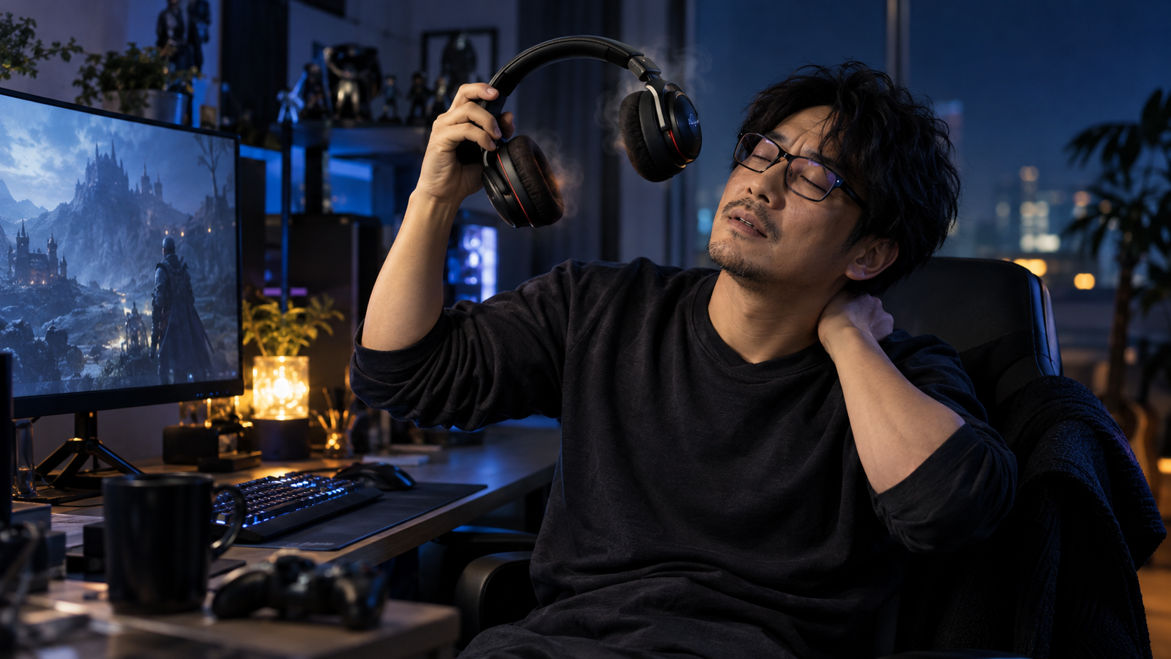 ゲーム用ヘッドセットの重さと蒸れに悩むゲーマー